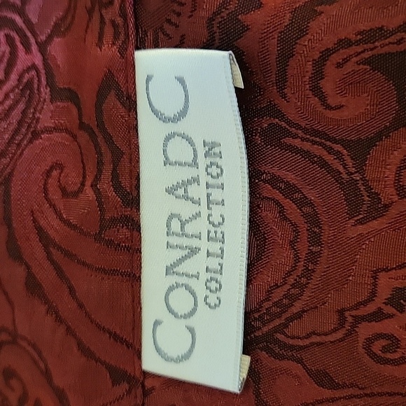 Vtg CONRAD C 1990s Maroon Paisley Satin Blazer Shacket - Picture 7 of 8